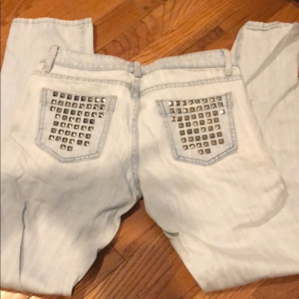 Carmar Straight Leg Light Wash Stud Pocket Jeans